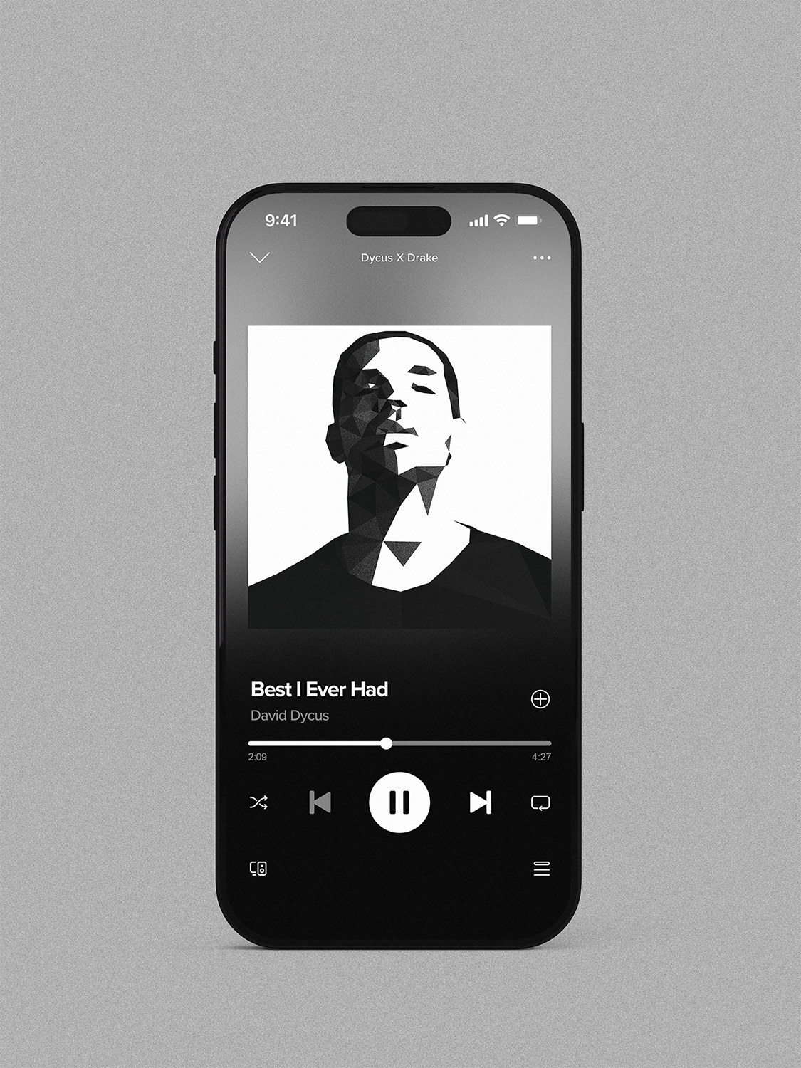 Dycus X Drake album art displayed on a phone's music app