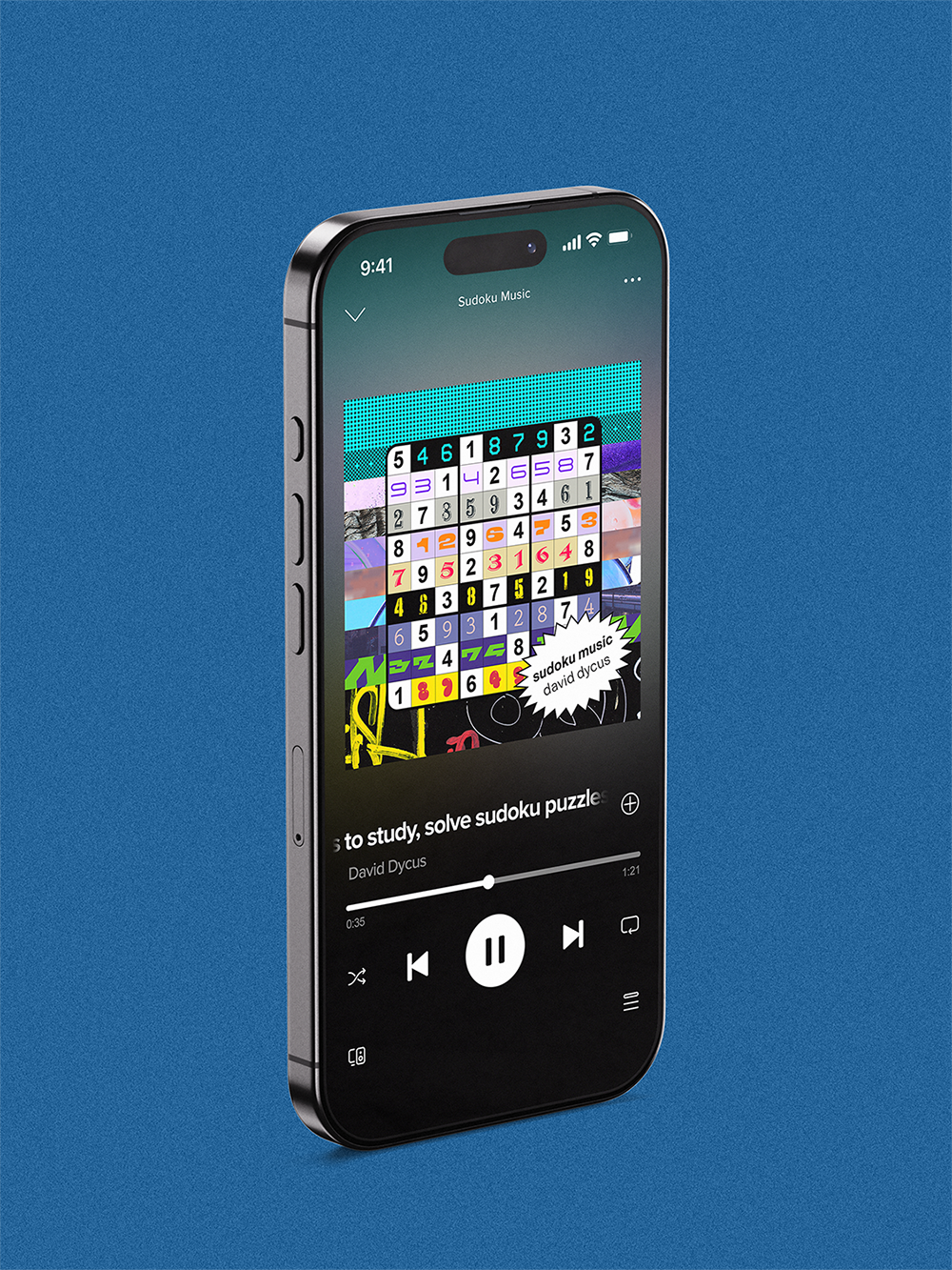 Sudoku Music album art displayed on a phone's music app
