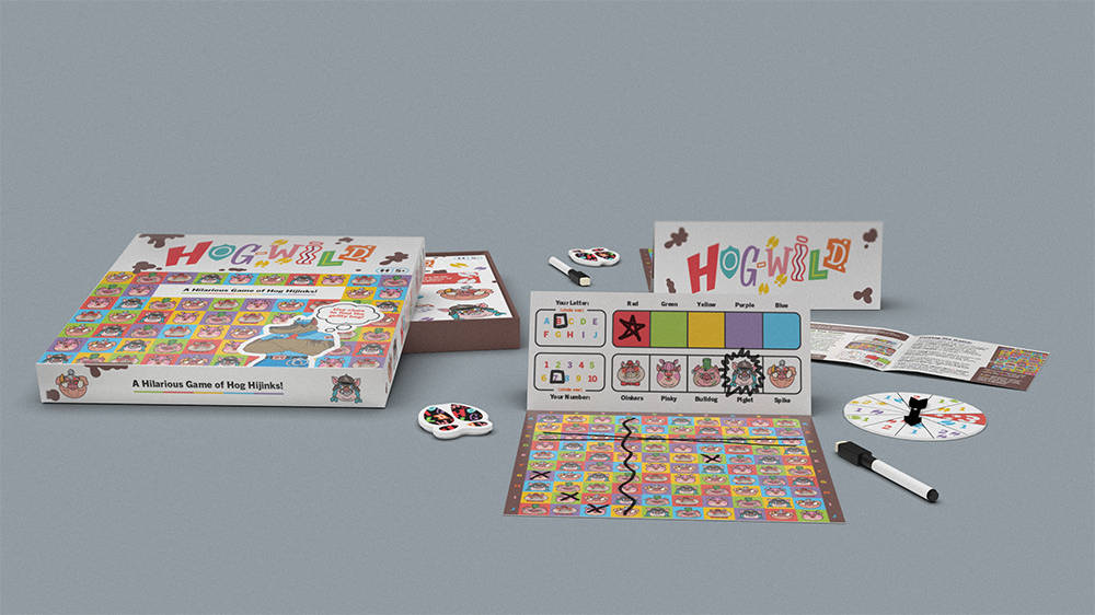 Scene displaying Hog-Wild box and contents