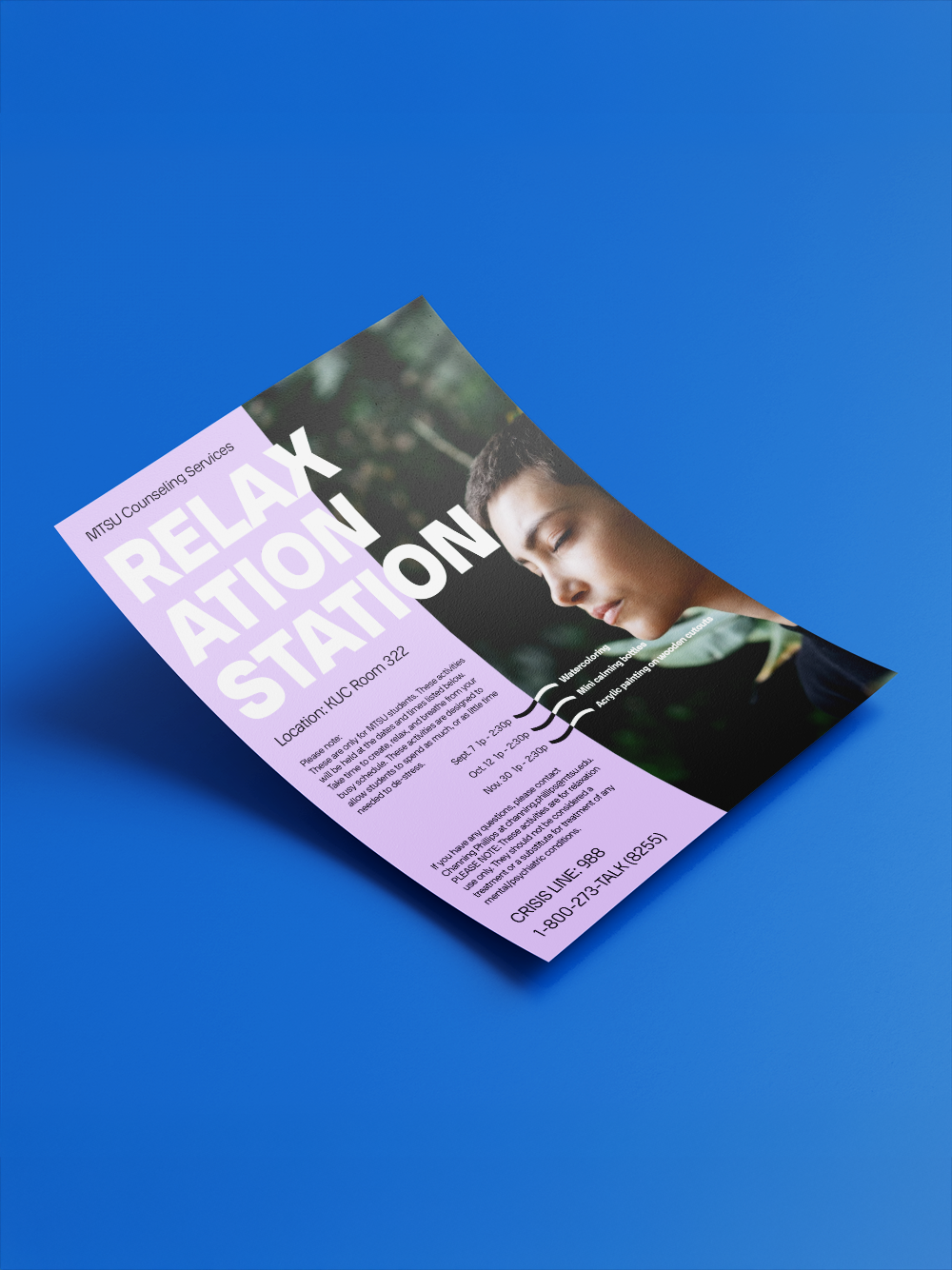 Image of a flyer for the Relaxation Station